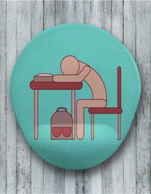 Resim Sleepy Man Oval Bilek Destekli Mouse Pad Mousepad 
