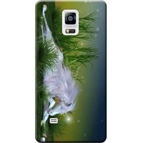 Resim Ceppare Samsung Galaxy Note 4 Kılıf Desen Baskılı Silikon Kapak Beyaz At STK:186 