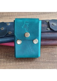 Resim Sumerian Leather Craft Klasik Deri Sigara Kılıfı Yeşil 