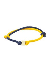 Resim Fenerbahçe Sarı-lacivert İpli Altın Küp Taraftar Bileklik 14 Ayar Sarı Altın 