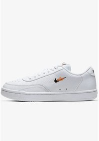 Resim Nike Court Vintage Prm Leather Sneaker Gerçek Deri Beyaz Günlük Spor Ayakkabı Beyaz 