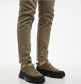 Resim MARCOMEN Lastik Bağlı Hava Köpük Düz Taban Hakiki Deri Sneaker Ayakkabı, 40, PRA-13312060-296830, Siyah Haki, Erkek 