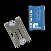 Resim Araç Ön Camı Vantuz Park Geçiş Kartı Tutucu Dayanıklı Kimlik Ic Kartı Şeffaf Durumda Kart Depolama Rafı Araba Depolama Aksesuarları 