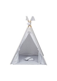 Resim Exorbaby Xl Büyük Boy Ahşap Ve Pamuklu Oyun Çadırı , Oyun Evi Gri 