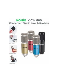 Resim König K CM 800 Condenser Stüdyo Karaoke Kayıt Mikrofonu Siyah 