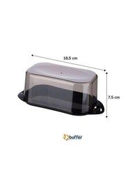 Resim Hobibahçem Kilitli Plastik Kapaklı Kahvaltılık Tereyağlık Peynirlik Erzak Saklama Kabı Ap-9428 Siyah 