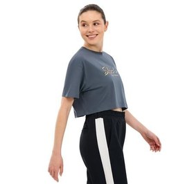 Resim Skechers W Crop Graphic Kadın T-Shirt İndigo 
