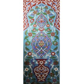 Resim Armada Çini 80X190 Çiçek Desenli Zeminli Türk Hamamı Dijital Baskı Pano 