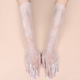 Resim Düğünler ve Resmi Etkinlikler için Şık Uzun Siyah Dantel Eldivenler - Çiçek Deseni, File Kumaş, Dekoratif Manşet Tasarımı, Gelinler ve Özel Günler için Mükemmel, Düğün Aksesuarları | Çiçek Dantel Eldivenler | File Kumaş Eldivenler 