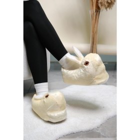 Resim Oksit Earna Tavşan Model Şişme Peluş Kadın Panduf 
