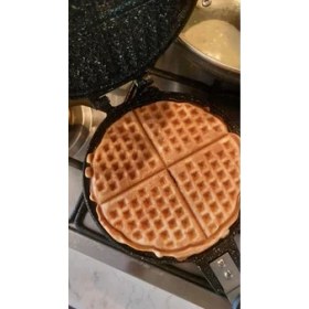 Resim Lüks Döküm Waffle Makinesi - Bakalit ( Plastik ) Saplı Ocak Üstü Waffle Tavası 