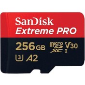 Resim Sandisk Extreme Pro 256 GB MicroSDXC Hafıza Kartı U3 A2 170MB/s +SD Kart Adaptörü SDSQXCZ-256G-GN6MA 
