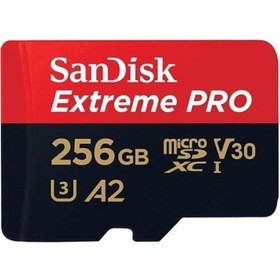 Resim Sandisk Extreme Pro 256 GB MicroSDXC Hafıza Kartı U3 A2 170MB/s +SD Kart Adaptörü SDSQXCZ-256G-GN6MA 