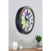 Resim Bahat Salon Ofis Duvar Saati Gri Metal Çerçeve 36 cm 