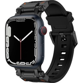 Resim iOs Watch Uyumlu Se 2022 44mm Explorer Tpu Saat Bantı Siyah Siyah 