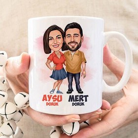 Resim Her Zaman Yanındayım Sevgilim Karikatürlü Bardak 
