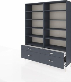 Resim Hyperion Gardrop 10 Raflı 4 Çekmeceli 4 Kapaklı 176x44x221 Antrasit-antrasit Antrasit 