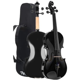 Resim Midex HGA44BK-STYS Full Siyah Set Keman 4/4 (Yastık Stand Tuner Susturucu Yedek Tel Reçine Çanta Yay) 