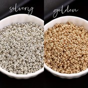 Resim Vintage 2mm 3mm 4mm Altın ve Gümüş Cam Arayıcı boncuklar Parlak Küçük Tohum Boncukları Takı El Yapımı DIY Aksesuarları için 
