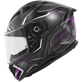 Resim Givi 50.8 Kapalı Motosiklet Kaskı Mat Siyah -Titanyum - Fuşya 