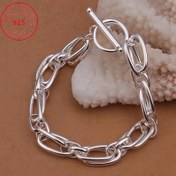 Resim 925 Ayar Gümüş O Şeklinde Bilezik - Moda Aksesuarı, Mükemmel Tatil Hediyesi - Anneler Günü - Doğum Günü Hediyesi 