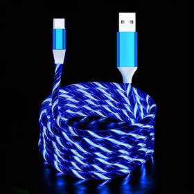 Resim 1 Adet USB Type C Kablosu LED Işıklı Şarj Kablosu 100.0cm/200.0cm Samsung/Xiaomi/Vivo/OPPO/Redmi Ve Daha Fazlası Için USB C Akıllı Telefon Şarj Kablosu 
