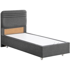 Resim Mila İkili Set, Mila Tek Kişilik Baza Başlık Seti - Antrasit 90x200 