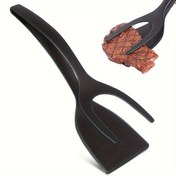 Resim 1 adet Naylon Saplı ve Çevirmeli Spatula Maşası - 2'si 1 Arada Çok Amaçlı Yapışmaz Mutfak Küreği Balık, Fransız Tostu, Omlet, Yumurta Çevirici için - Noel, Cadılar Bayramı, Paskalya, Hanuka, Şükran Günü Pişirme Aracı için İdeal 