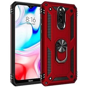 Resim Smcase Xiaomi Redmi 8 Kılıf Vega Yüzüklü Çift Katmanlı Tank Kapak 