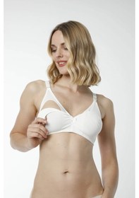 Resim Hmd Underwear Kadın %100 Pamuk Ekru Emzirme Sütyeni & Rahat Doku Hmd6010 Ekru 