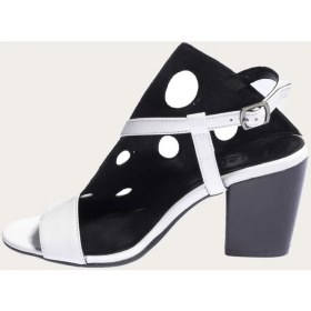 Resim Bueno Shoes Deri Beyaz Kadın Topuklu Sandalet 
