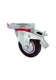 Resim Servis Tekeri - Tablalı Frenli Siyah Döner - Çap 100 Mm Siyah 