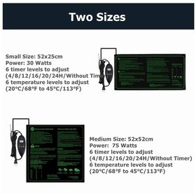 Resim Sones 20 X 10 İnç Dijital Ekranlı Fide Isıtma Pedi Zamanlı Sıcaklık Ayarı İngiltere Fişi 240v 