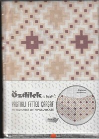Resim Özdilek Fitted Lastikli Çarşaf Seti Yastıklı Çarşaf %100 Pamuk Ranforce 100 X 200 Murdum Canvas 