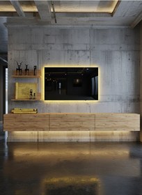 Resim Resital Ledli Duvara Monte Tv Sehpası - Çam - W6022-6 Çam 