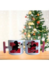 Resim Mickey Ve Minnie Mouse Porselen Fincan Takımı 196 Beyaz 