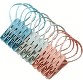 Resim Hightower 12 Adet Renkli Seyahat Mandalı Askılı Kurutma Klipsi Havlu Çamaşır Kamp 