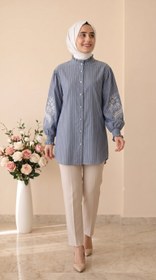 Resim Doque Çizgili Tunik 10203 - Lacivert / 42 