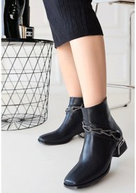 Resim Roxani Siyah Cilt Topuklu Bot Çok Renkli 