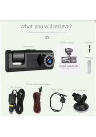 Resim 3 Kanal Araba Dvr Hd 1080p 3 Lensli Araç İçi Kameraüç Yönlü Kamera Dvr Araç Kamera 