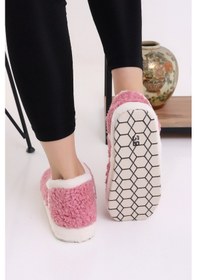 Resim Wordex Pwr Eb085 Kadın Peluş Kışlık Panduf Ev Botu Pofuduk Ev Ayakkabısı Gül Kurusu Gülkurusu 