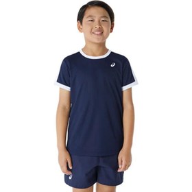 Resim Asics Boys Tennis Top Unisex Çocuk Mavi Tişört 