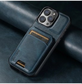 Resim Chenkestoreone Suteni Premium Sahte Deri Kartlık İphone 12 Mavi Cüzdan 