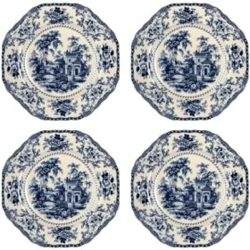 Resim Renklimestore Art Florantine 27CM 4lu Tabak Seti Mavi 