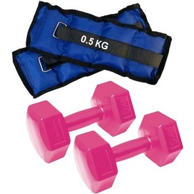 Resim El Ayak Ağırlığı 0.5kgx2adet + 1kgx2adet Dambıl Seti Pembe 