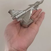 Resim 1pc Paslanmaz Çelik 3D Metal Bulmaca, DIY Savaş Uçağı Model Kit, Minyatür El Sanatları Seti, Beyin Teaser, Masa Süsü, Noel Hediyesi 
