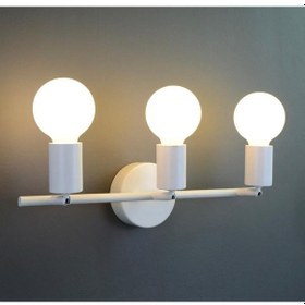 Resim Rsylight Retro 3 Lü Beyaz Metal 180 Derece Mafsallı Dekoratif Rustik Tavan Duvar Aplik Beyaz 
