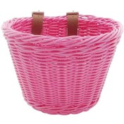 Resim Mufunye Çocuk Bisiklet Ön Sepeti Bisiklet Askılı Sepet Bisiklet Pp Rattan Örgü Sepet Ayarlanabilir Kemerlerle F Pembe 