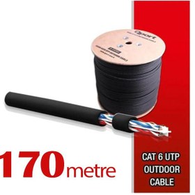 Resim Qport Yüksek Bakır Utp 23Awg 0.58 MM Dış Ortam Cat6 Outdoor Kablo 170 Metre 