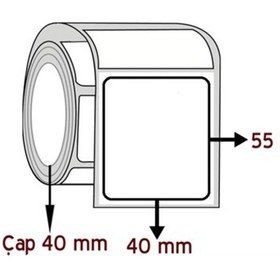 Resim 40x55 Eko Termal Barkod Etiket 1 Rulo 500 Adet 